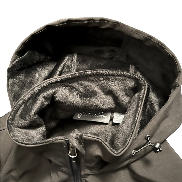 Free Country Fur Lined Hooded Soft Shell Jacket Women’s XL/XG Size 16 Black - Picture 10 of 10